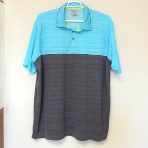 New without tags the foundry supply co aqua blue and dark gray men's polo 3XLT